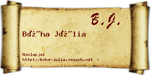 Bóha Júlia névjegykártya
